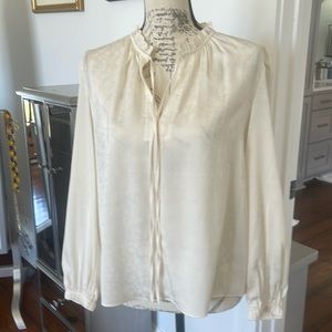 New Ivory Current air blouse , ruffle collar, size small